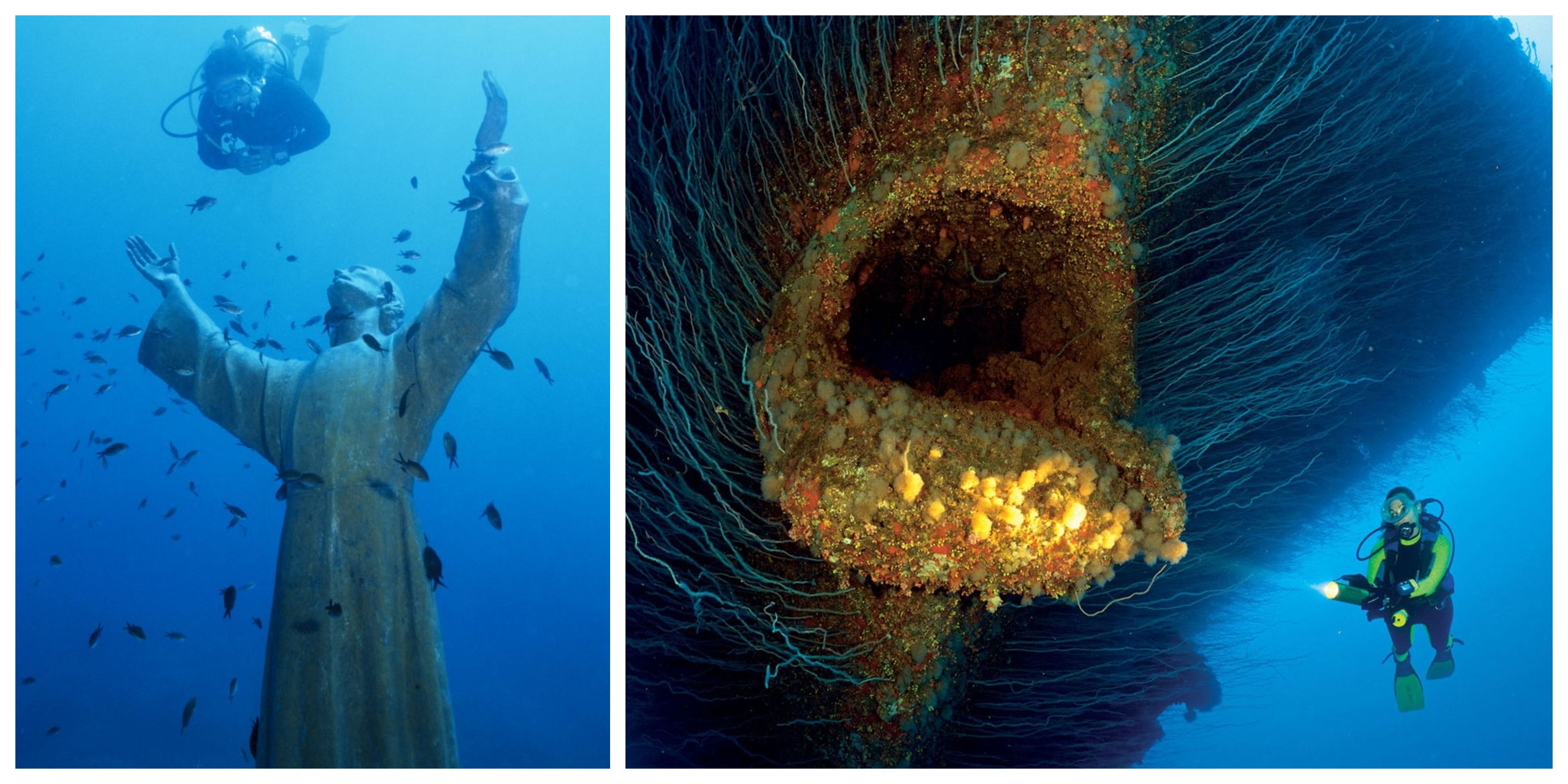 ancient underwater statues