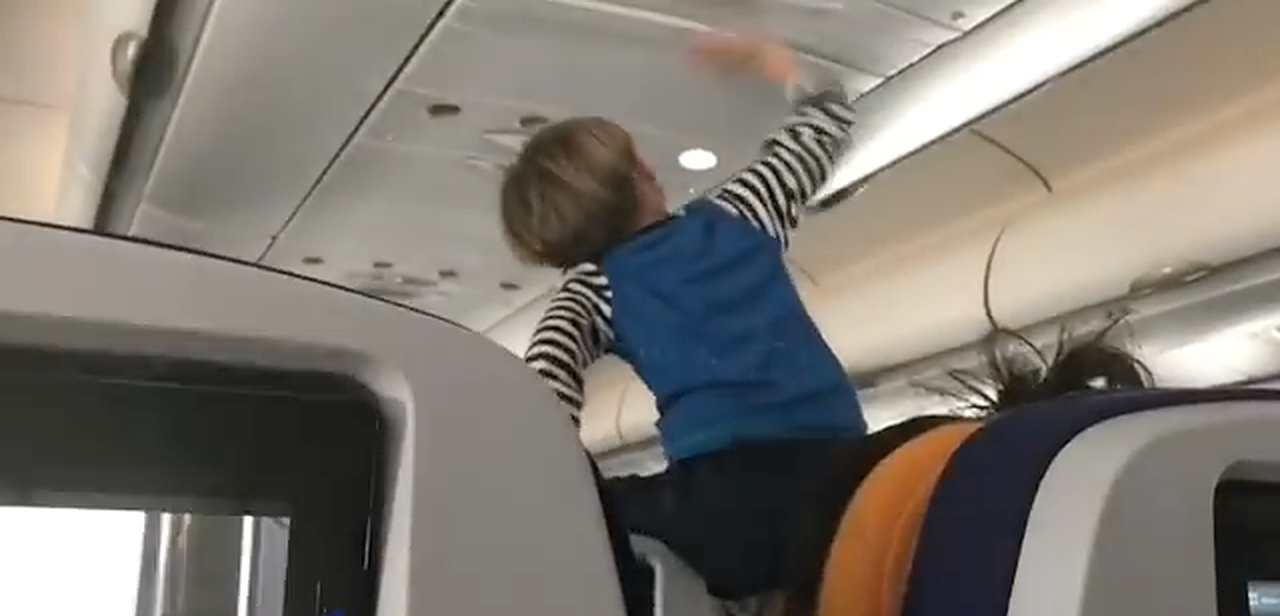 Child on a flight.