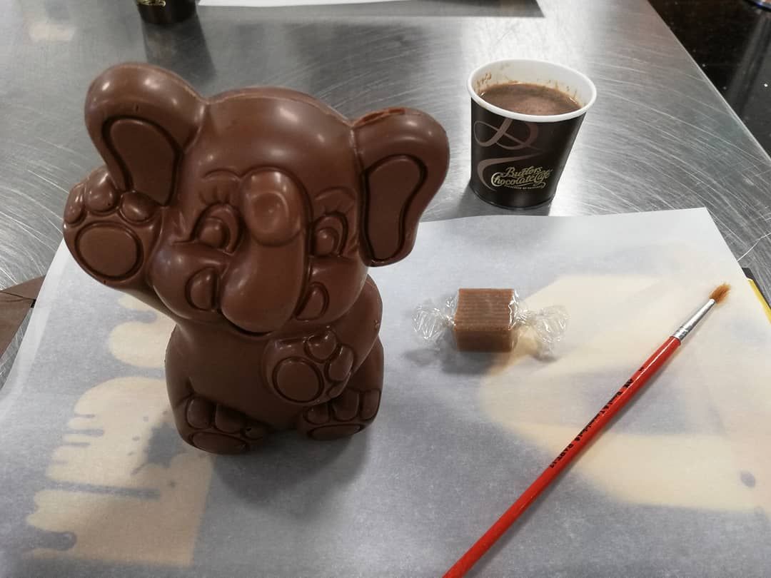Elephant made out of chocolate