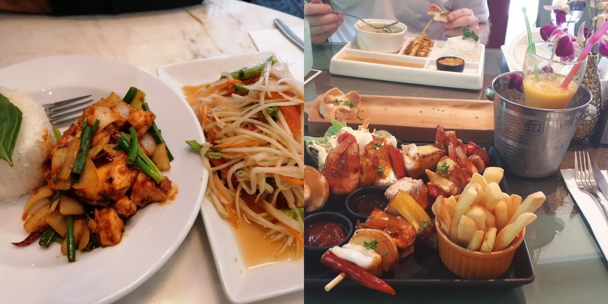 food on plates thailand