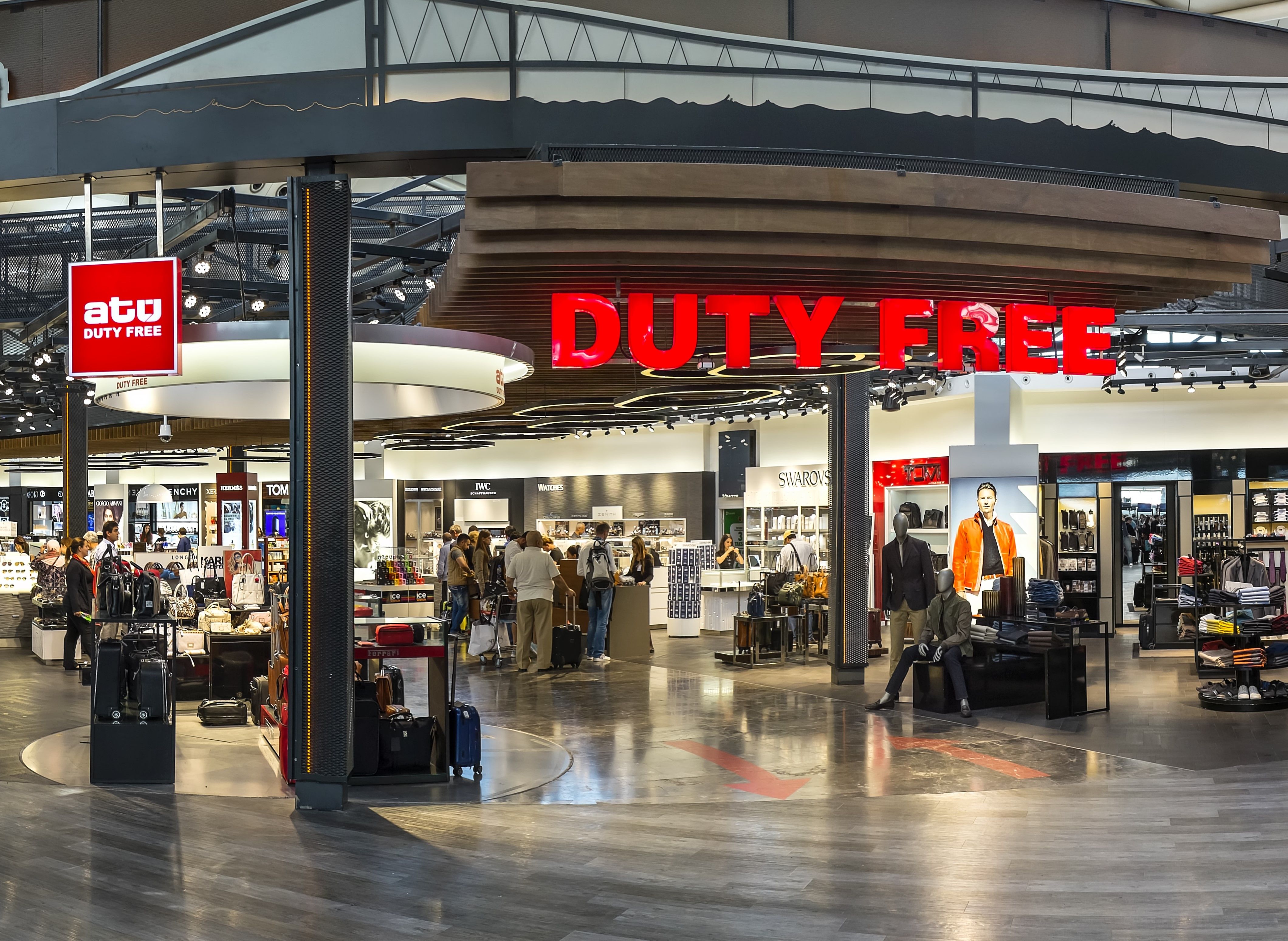 Duty free shopping in an airport