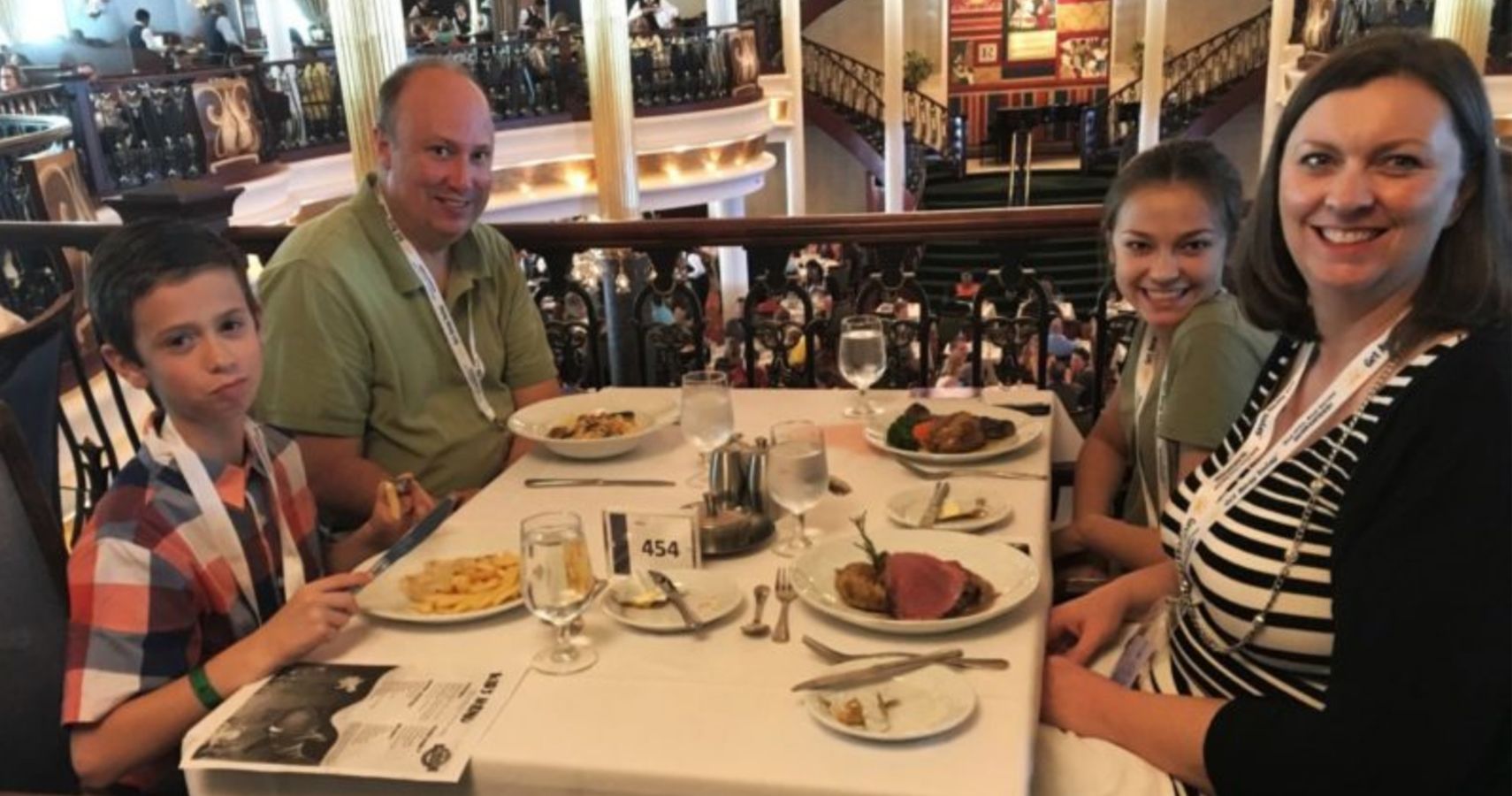 Family dining on cruise ship