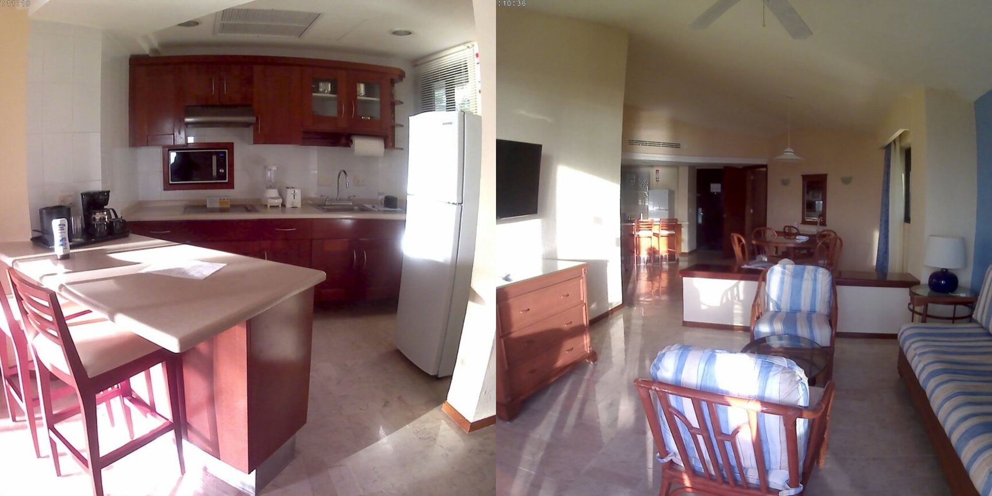 kitchen and living room at resort