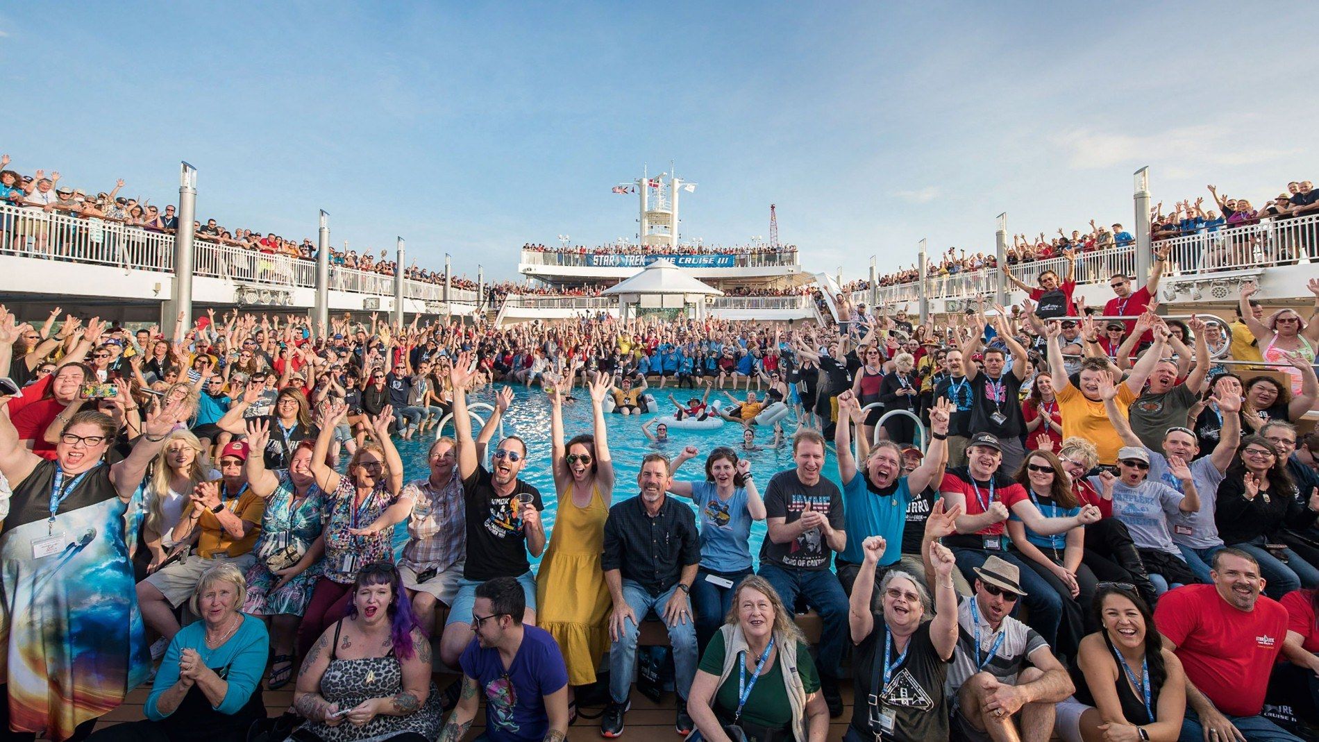 Crowd of people on a Star Trek cruise