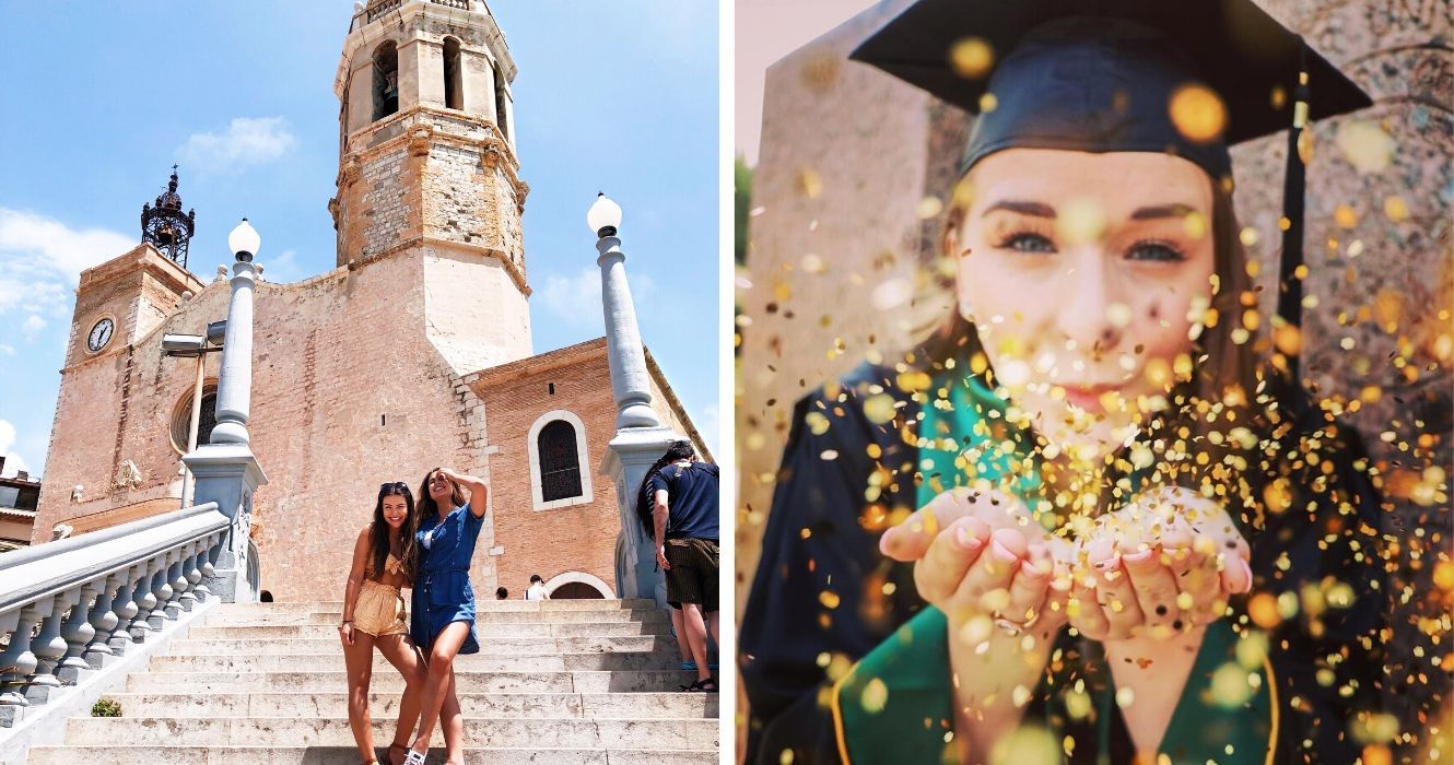 two friends explore a new city on vacation, a girl graduates from Baylor
