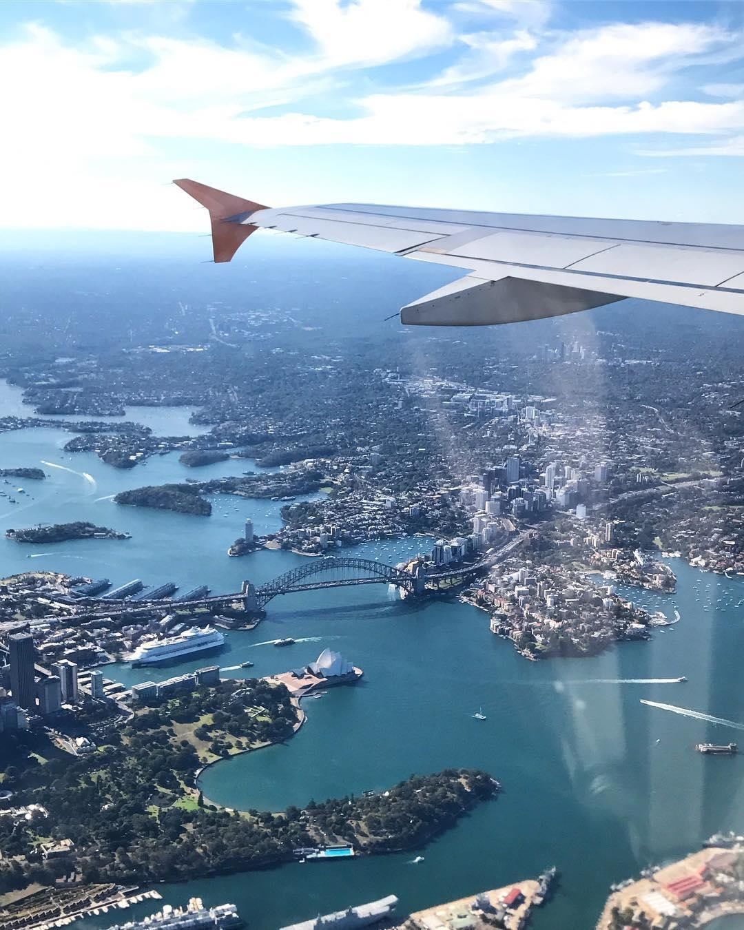Aerial view of Sydney from an airplane