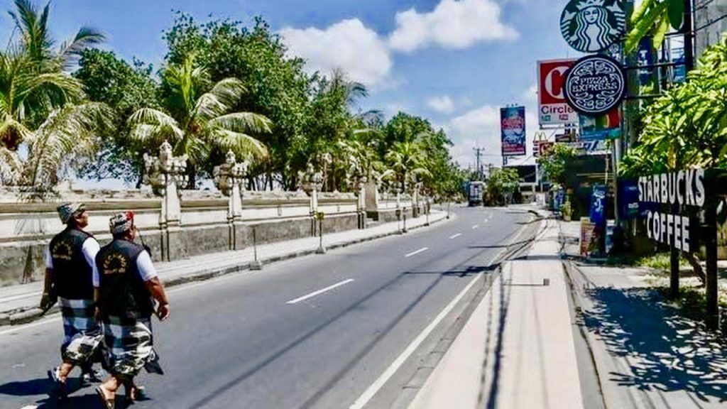 empty streets in Bali during nyepi