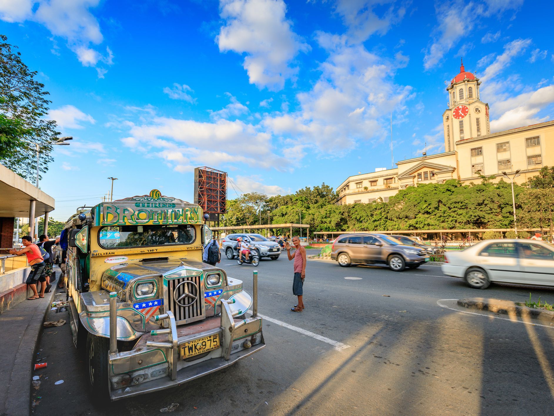a Jeepney on the street in the Philippines