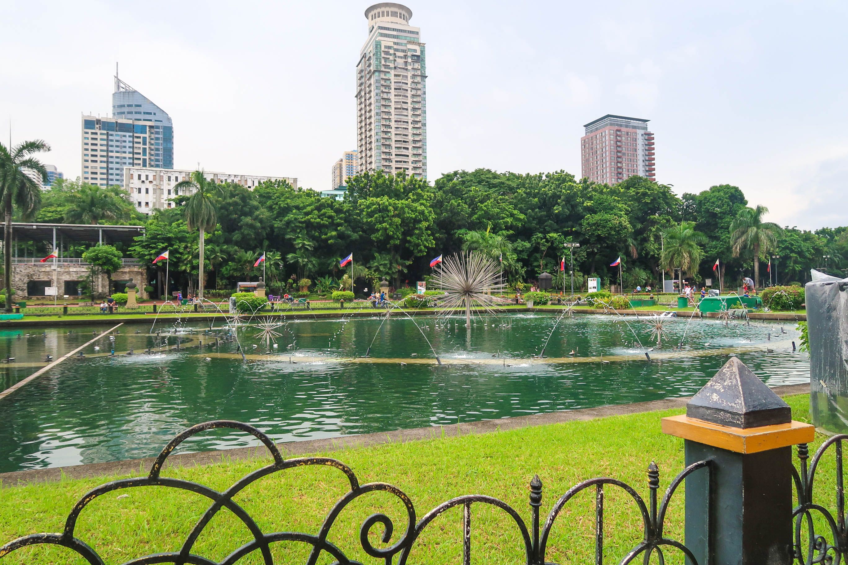 Rizal Park pond and water features Manila Philippines