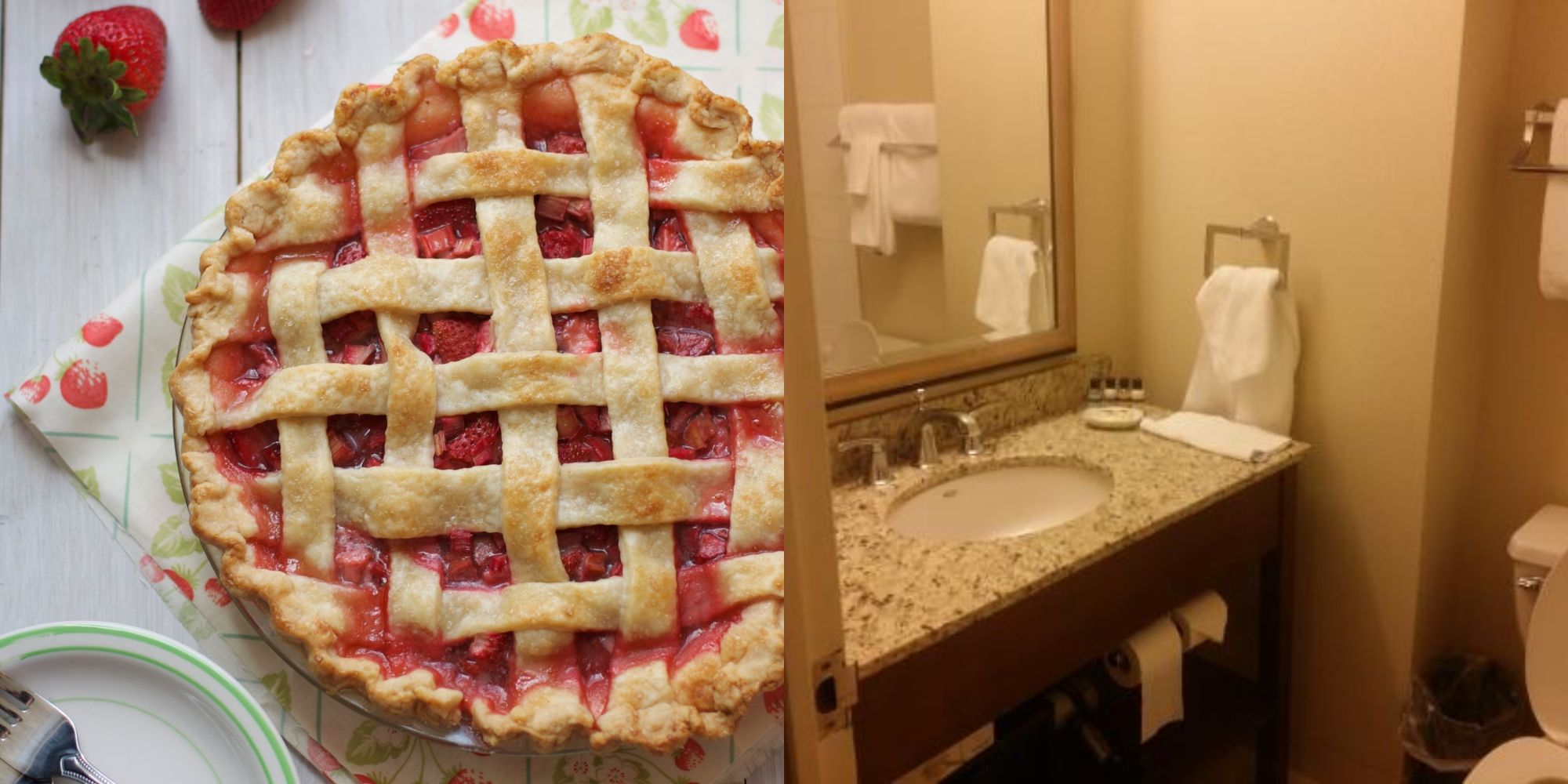 cherry pie and hotel bathroom