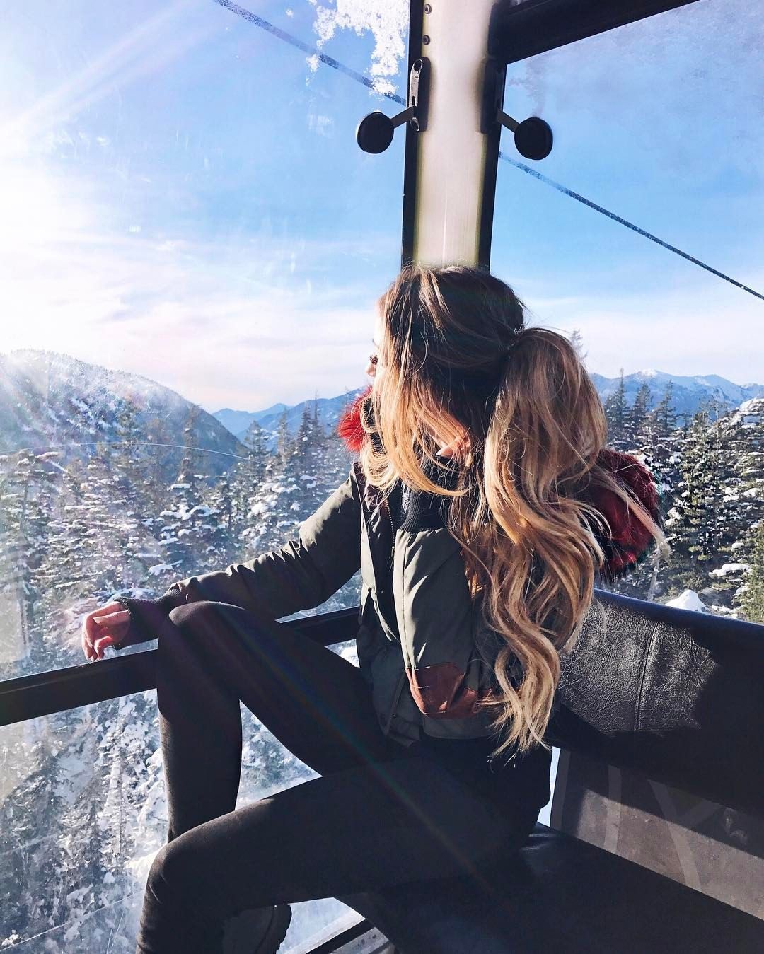 girl on ski lift