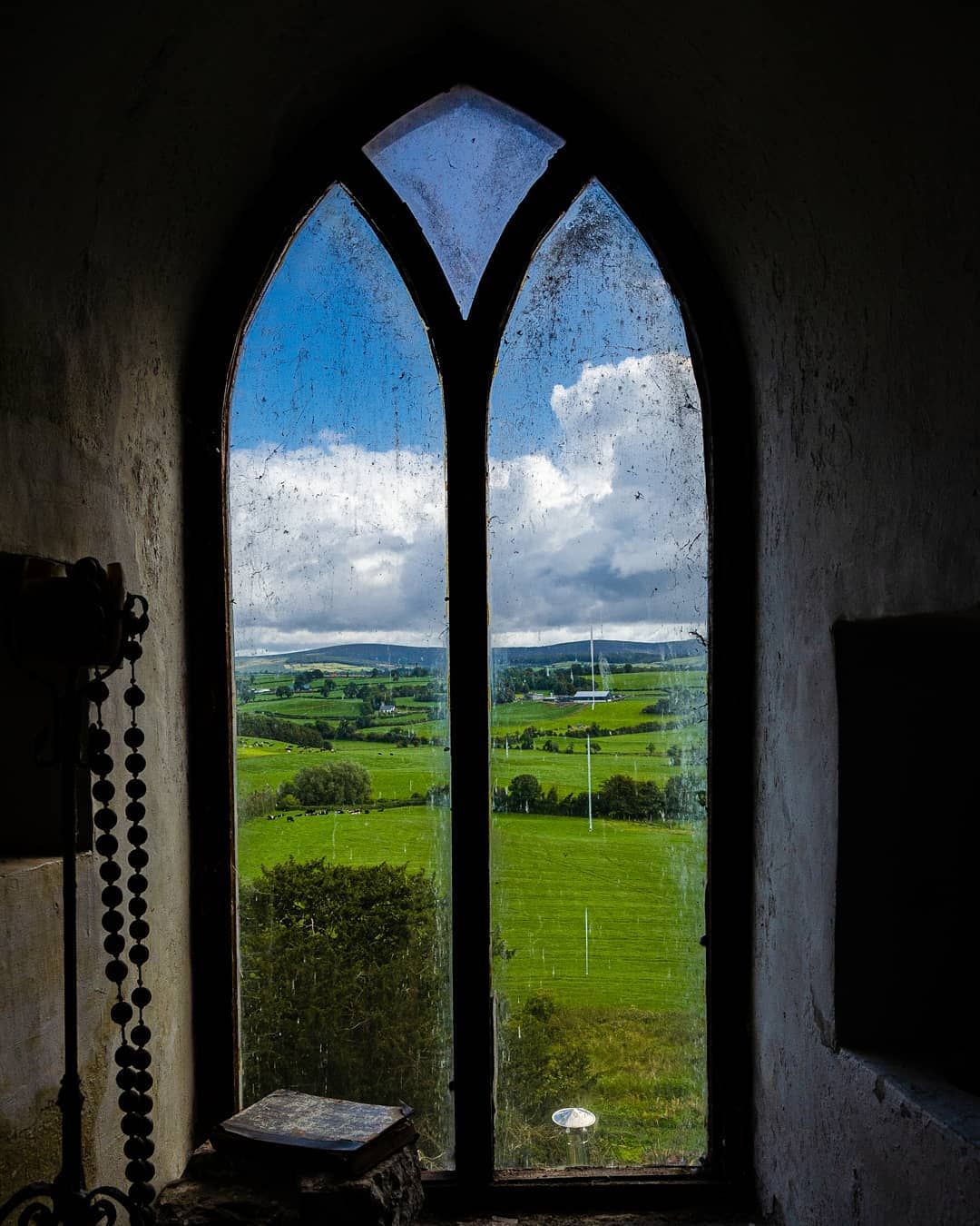 Dirty window at Leap Castle