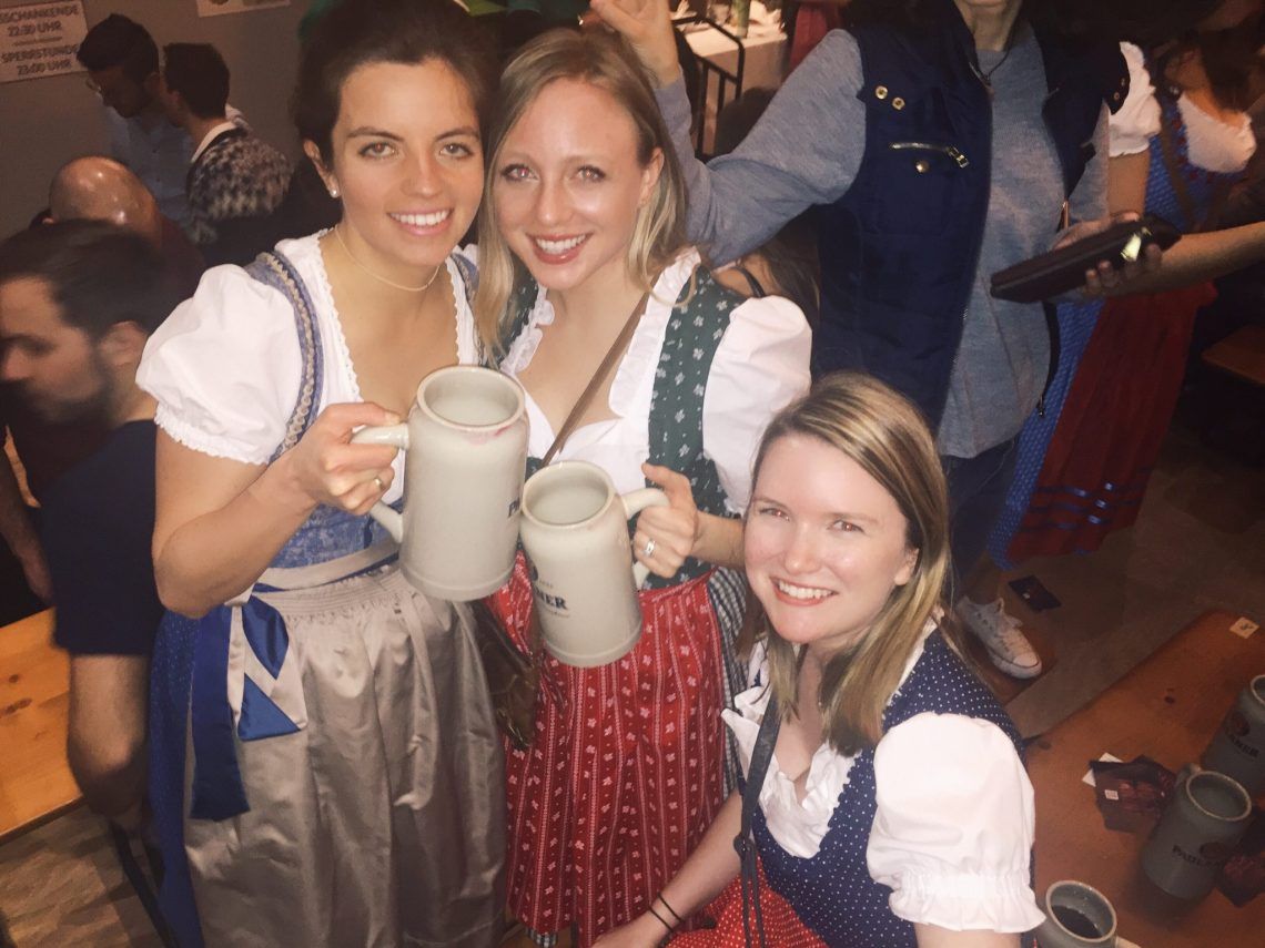 three women celebrating Starkbierfest