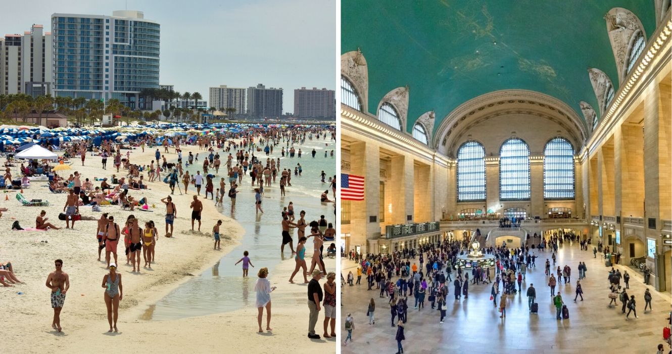 florida beaches remain open during coronavirus, grand central bus station in nyc