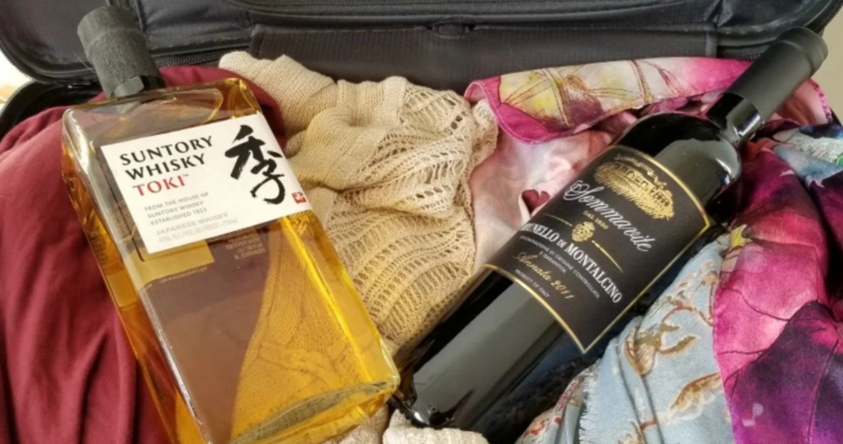 alcohol in luggage