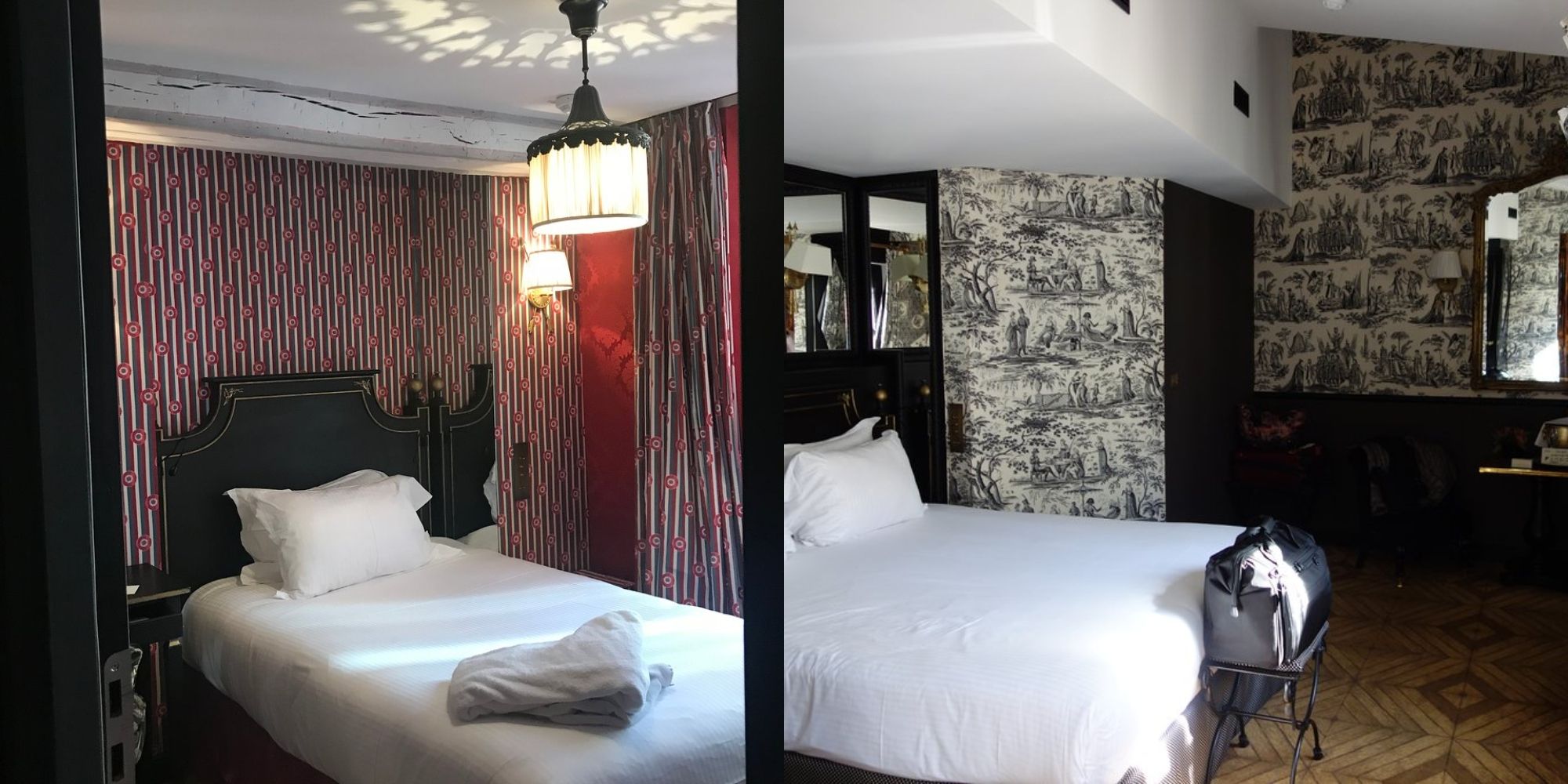 hotel rooms beds wallpaper paris