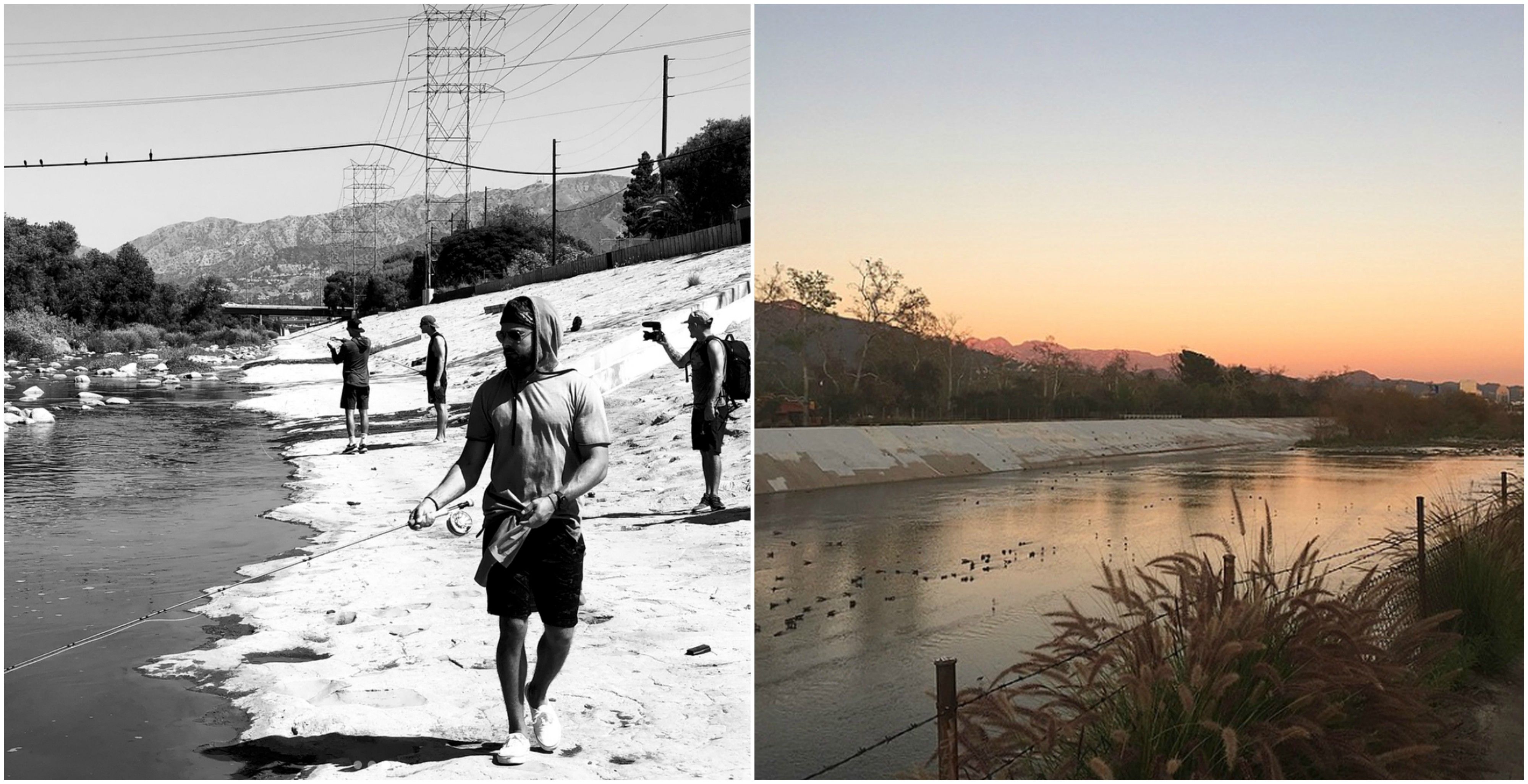 Zac Efron flyfishing on the Los Angeles river