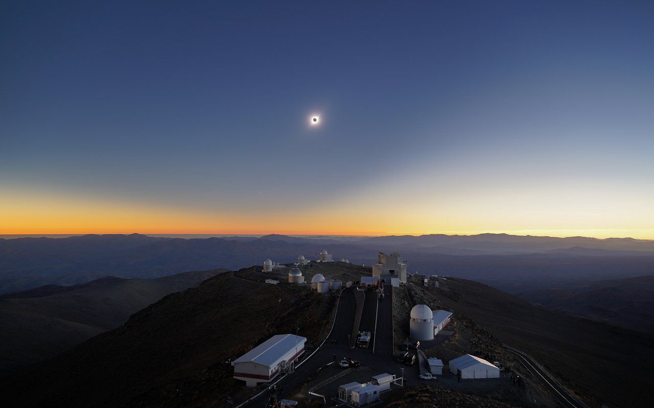 total solar eclipse passing over 