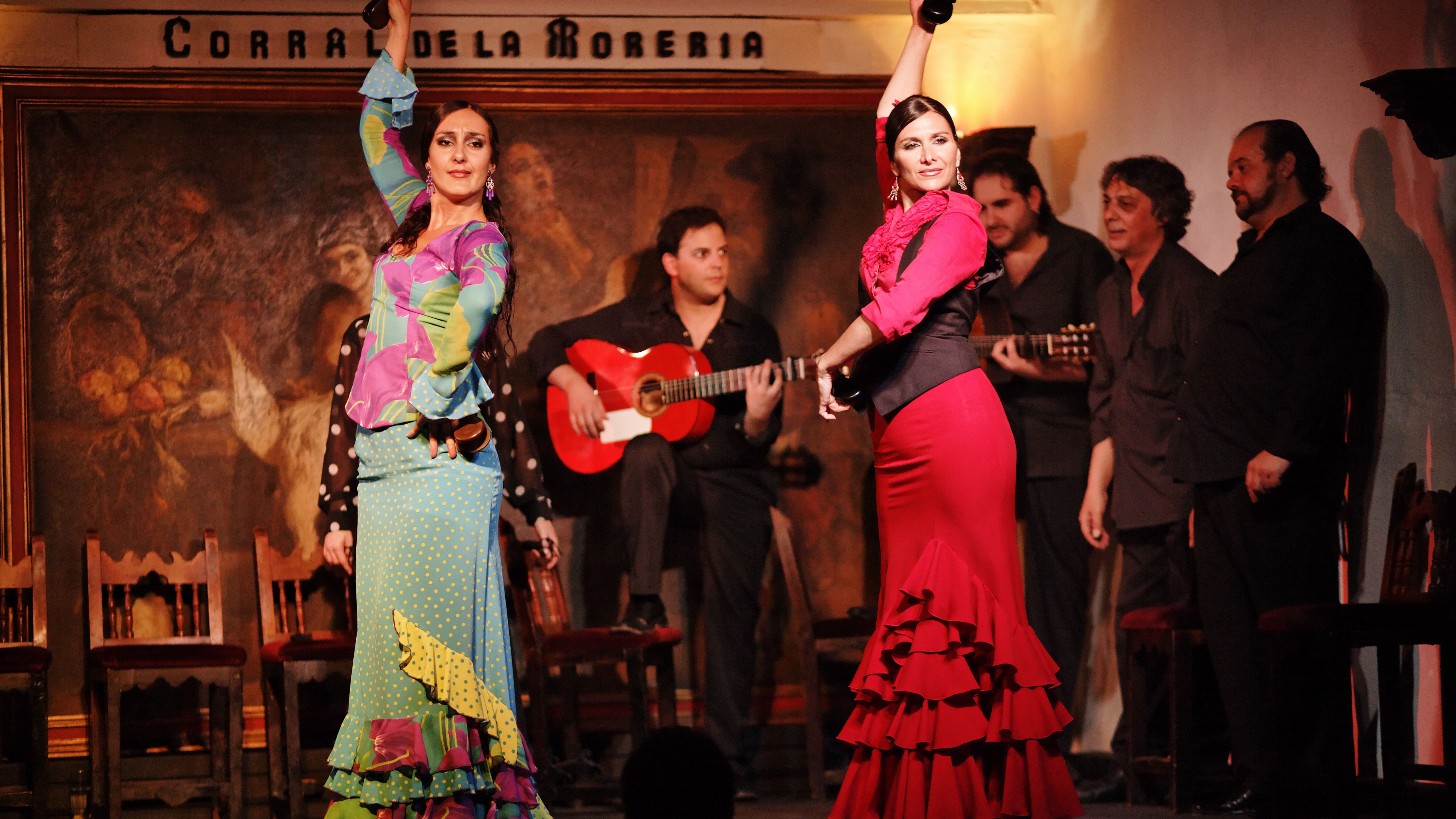 Flamenco dancers performing at a show in Barcelona