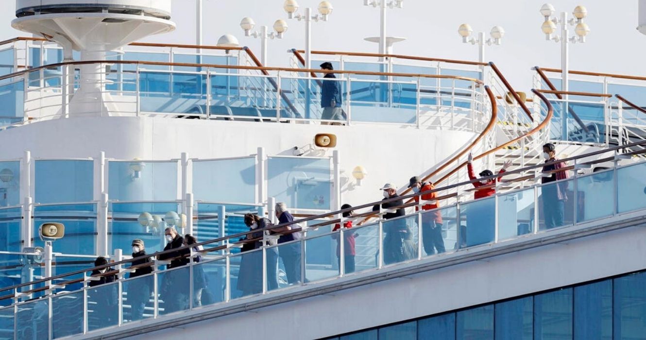 passengers on a cruise wait to get off during the covid pandemic