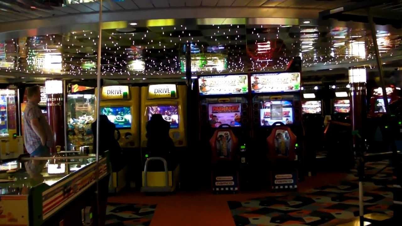 Video game arcade in a ship