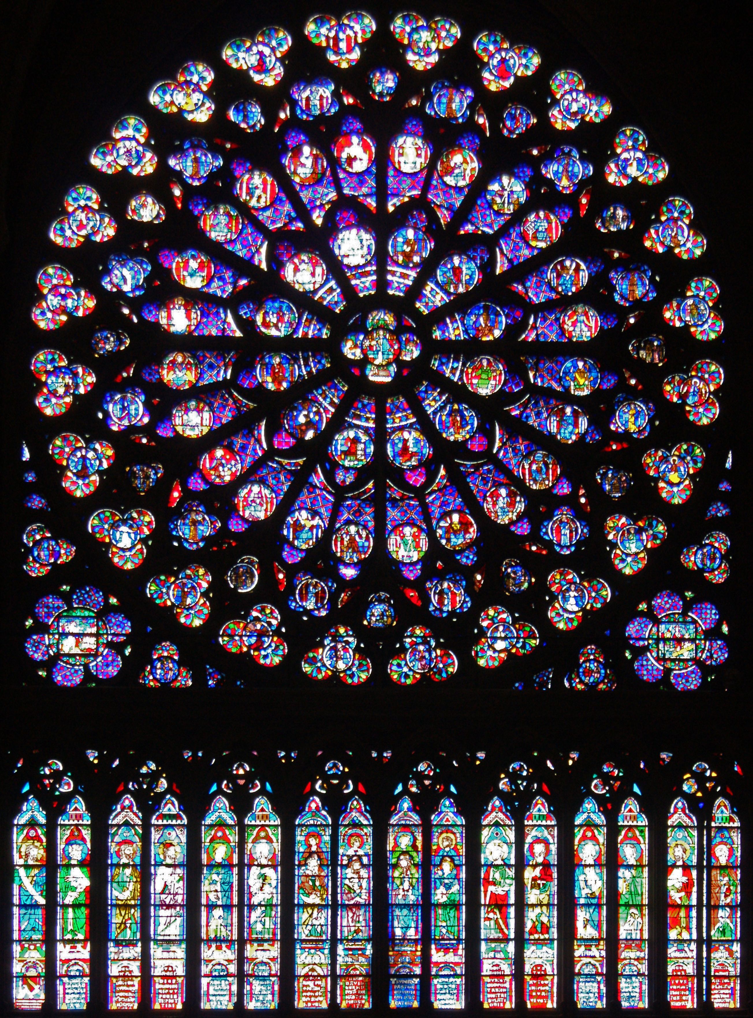 the jean de chelles rose window at notre dame cathedral