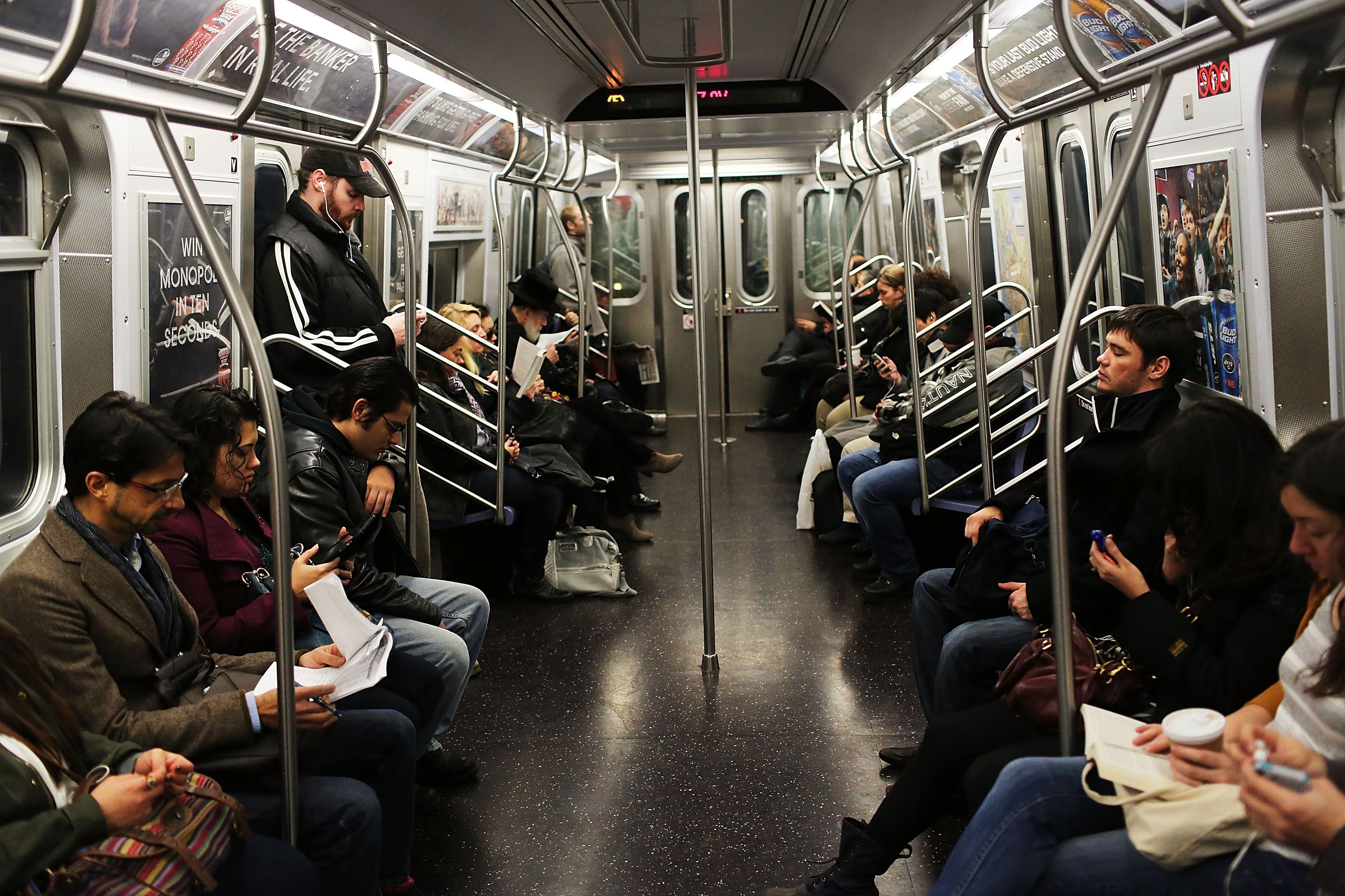 a crowded nyc subway