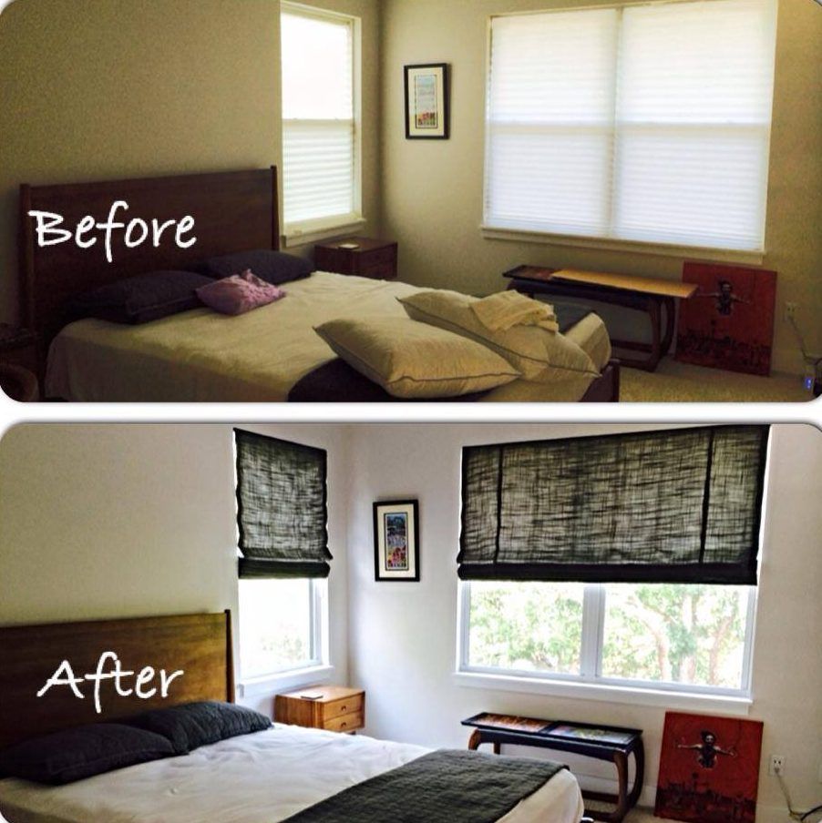 a before and after window treatment