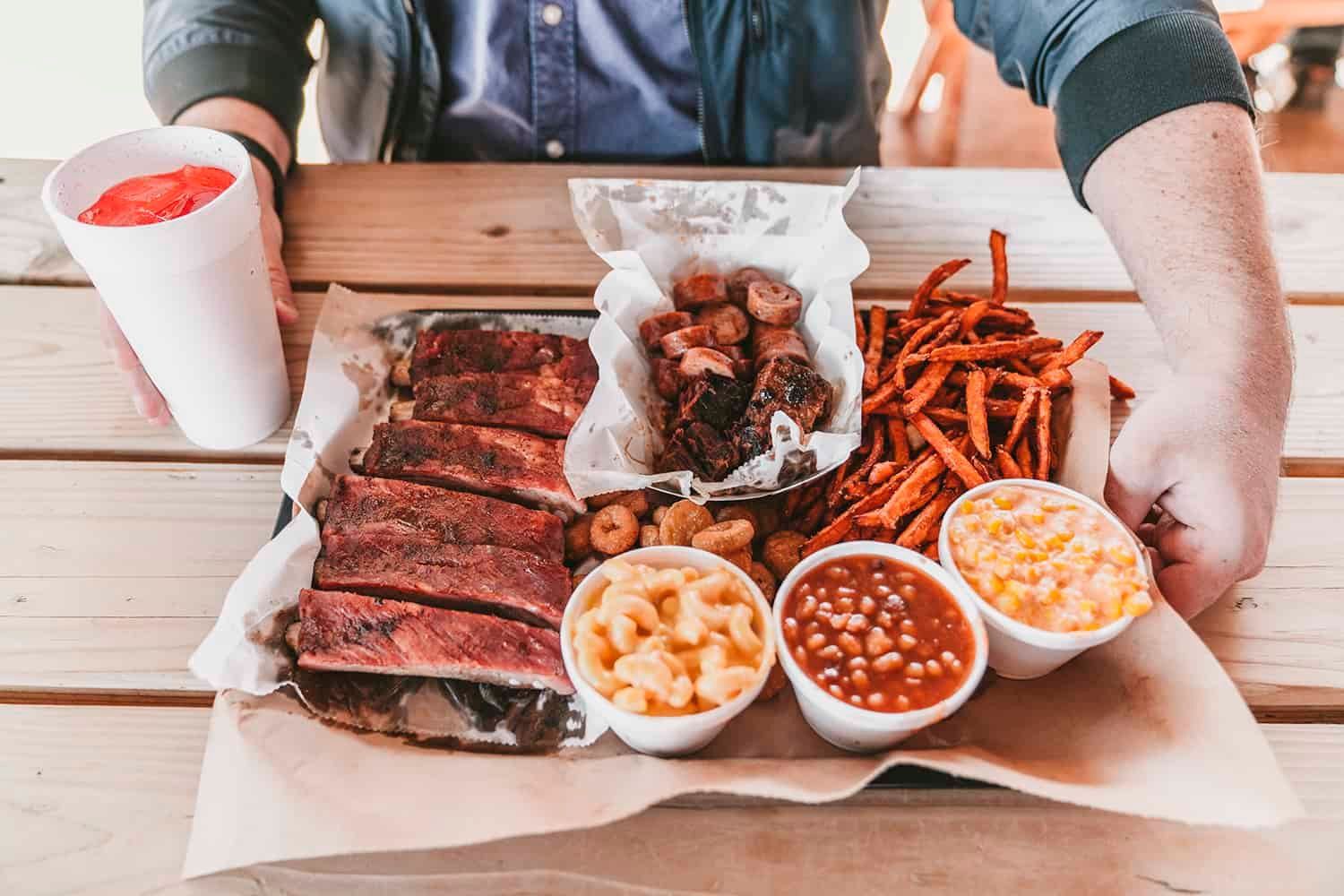 a tray of authentic kansas bbq