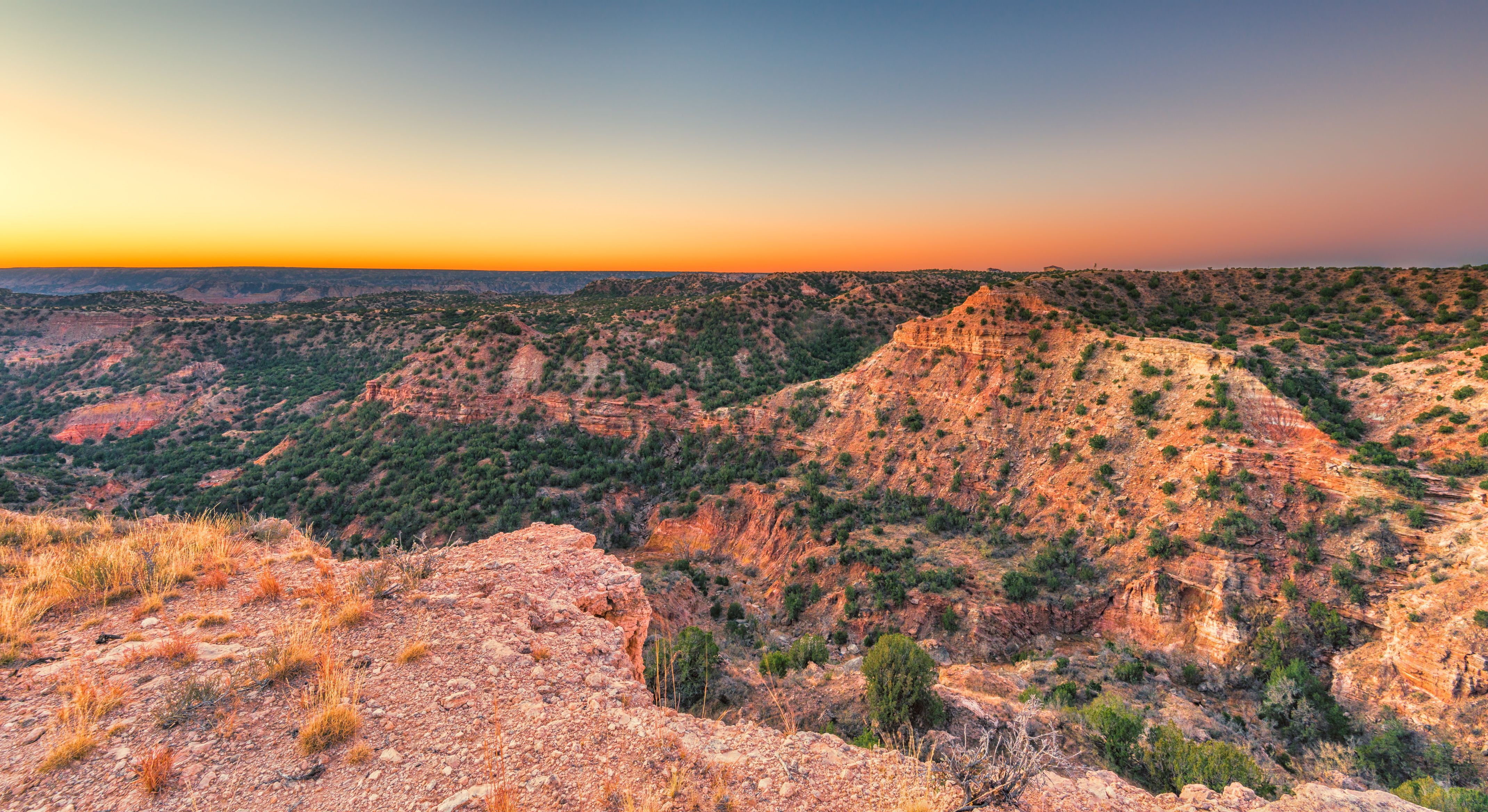 palo duro state park at sunset