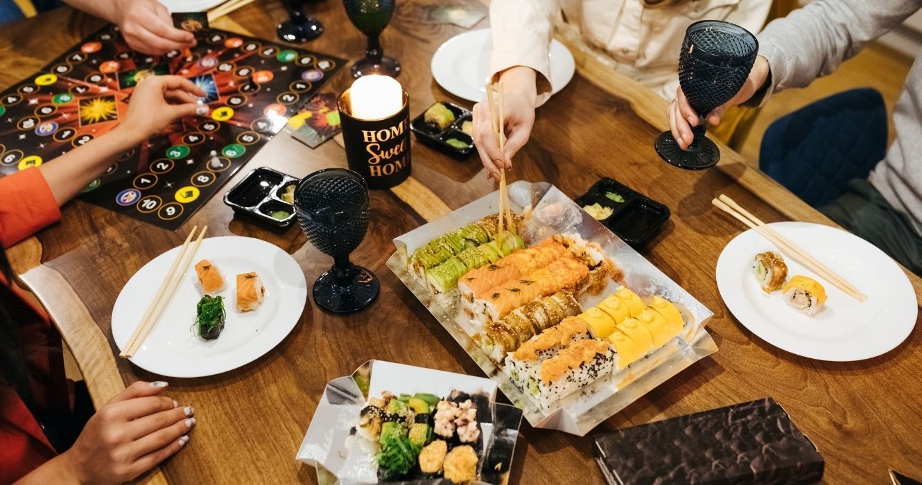 sushi takeout for a game night
