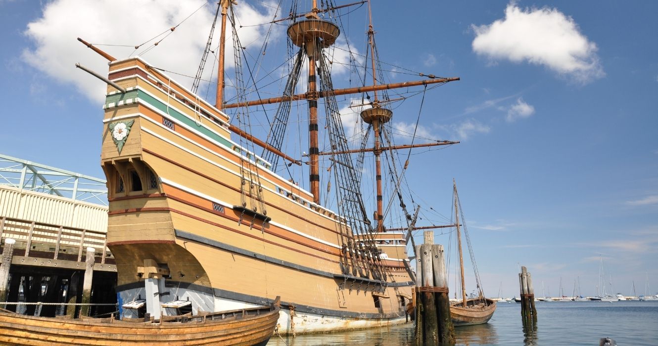 Replica of the Mayflower in Plymouth, Massachusetts, USA