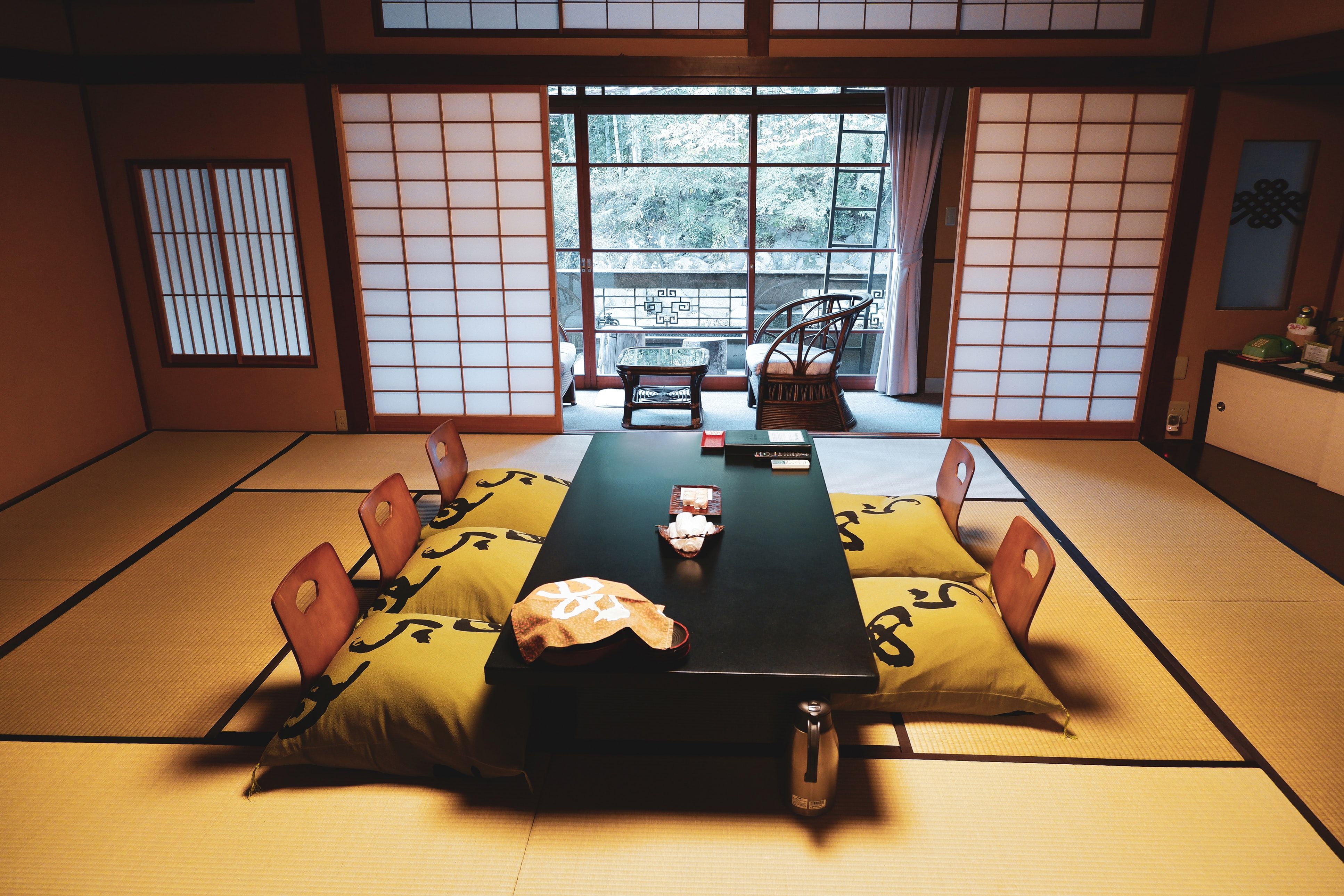 Table in a ryokan japan