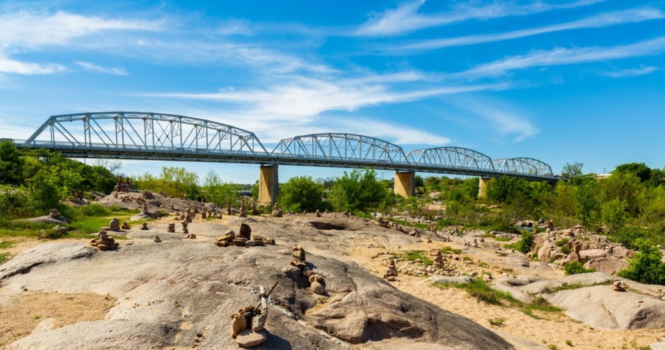 Highway 71 bridge over the Llano River in Texas Hill Country