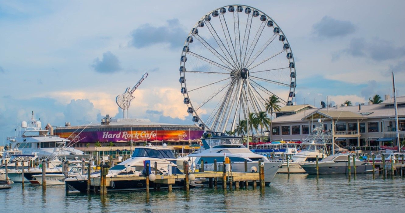 Skyviews Miami Observation Wheel and Hard Rock Cafe in Bayside Marketplace