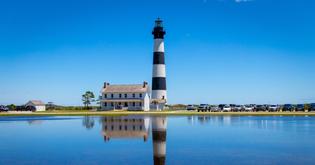 Bodie Island Lighthouse, a top-rated tourist attraction in South Nags Head, North Carolina