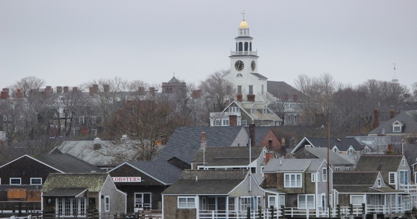 Nantucket harbor view during wintertime