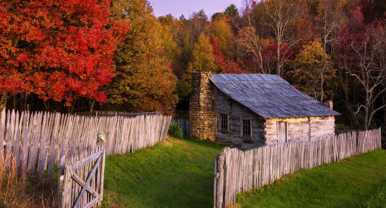 Rustic Cabin In Autumn in The Cumberland Gap National Park