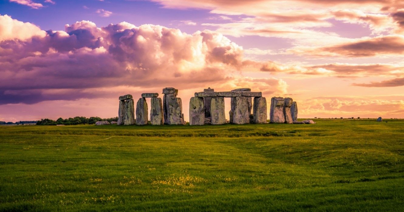 Stonehenge at sunset in England