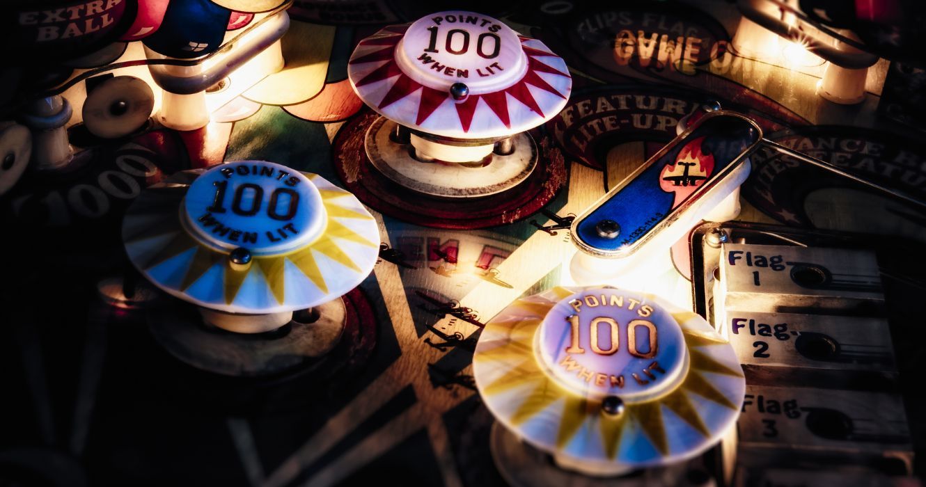 pinball machine closeup