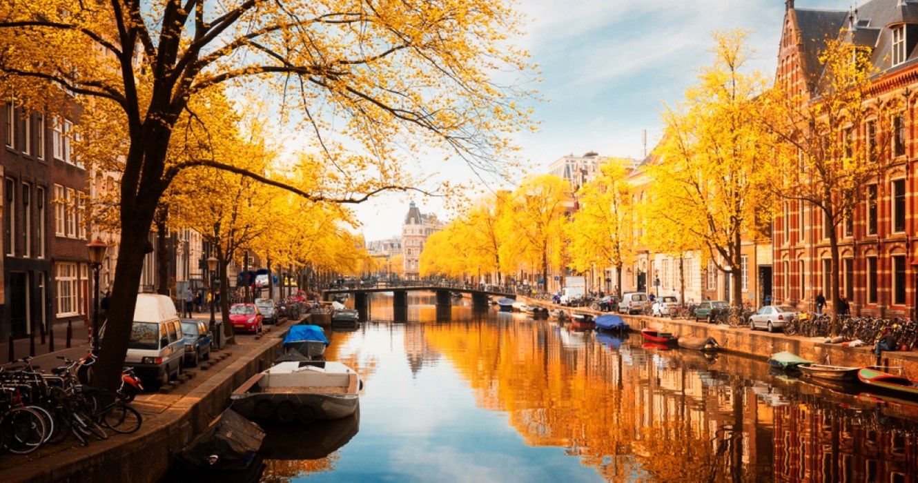 Amsterdam canal in the fall