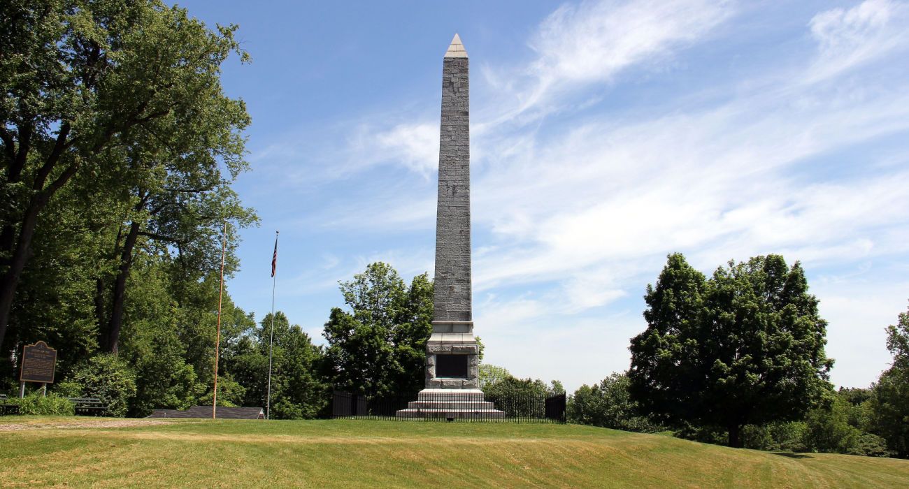 Battle of Oriskany with 19th-century memorial obelisk
