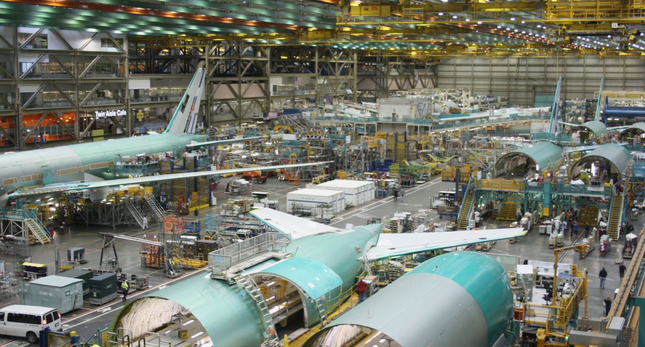 Boeing 777 jets at its Everett factory