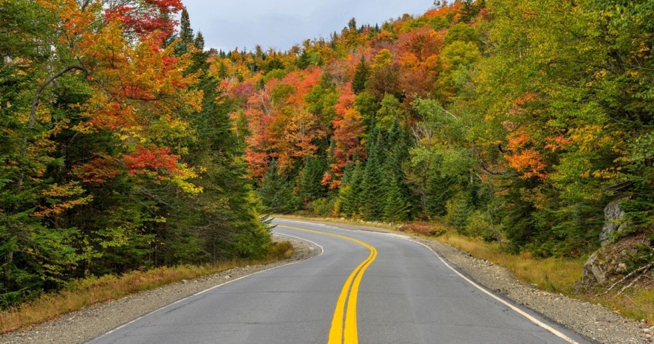 Highway Route 17, part of Rangeley Lake Scenic Byway, Maine
