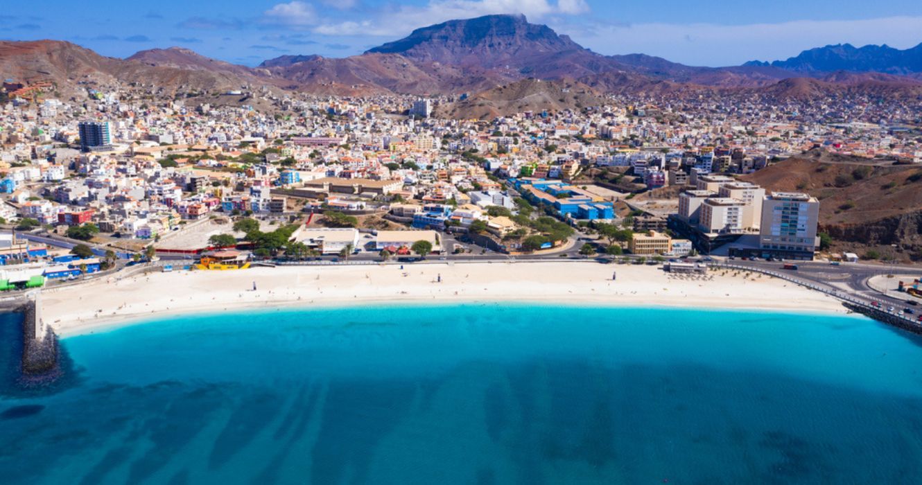 Laginha beach in Mindelo city in Sao Vicente Island in Cape Verde