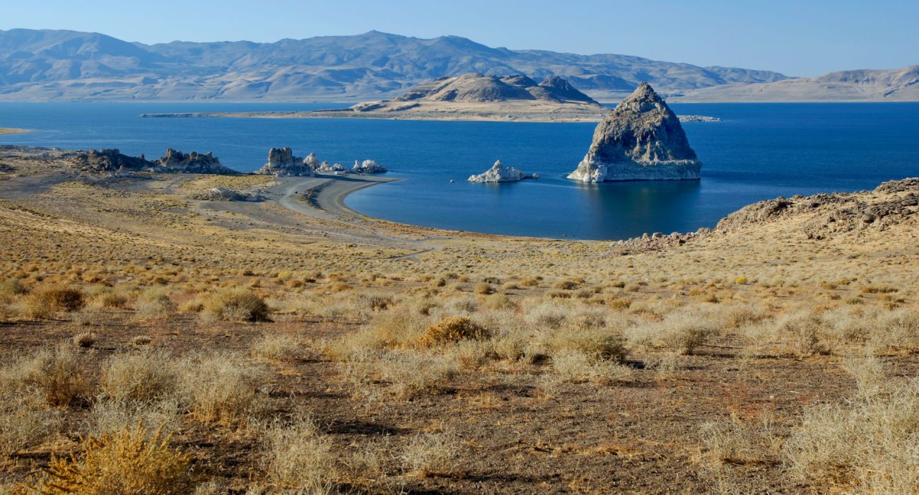 Pyramid Rock in Pyramid Lake near Reno, Nevada