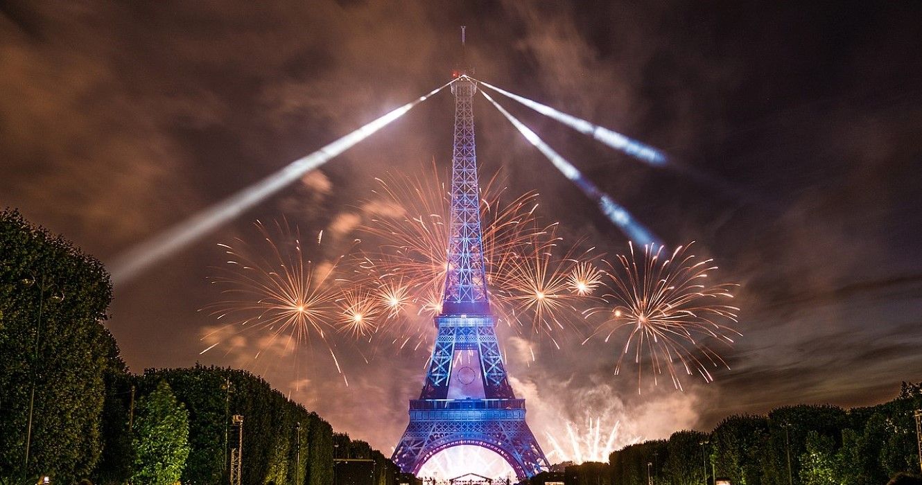 Tour Eiffel, Paris with fireworks