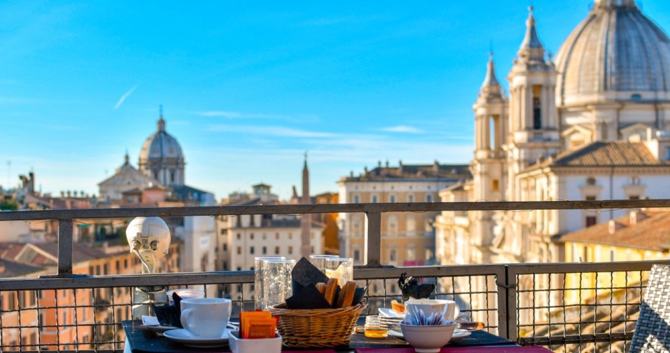 View from a hotel balcony in Rome