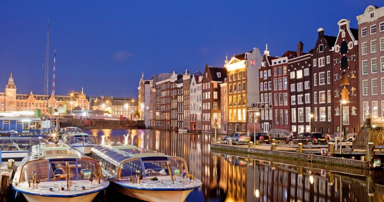 Amsterdam, Netherlands at night