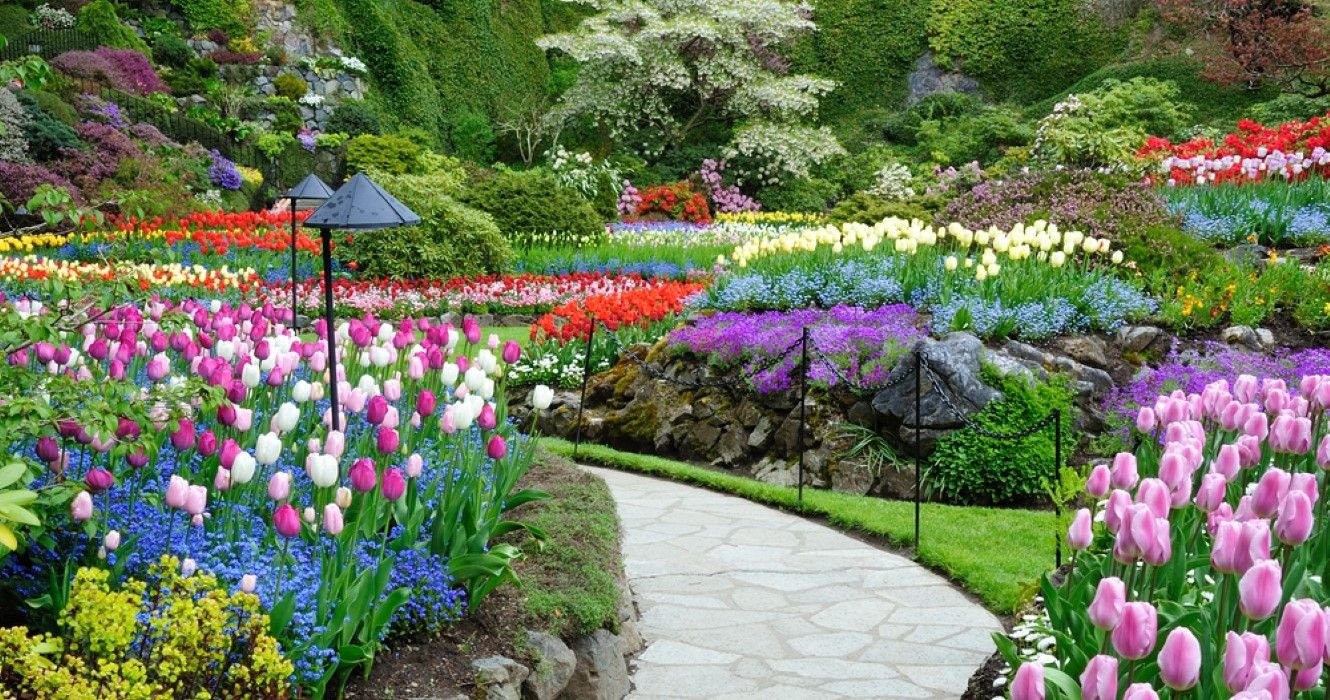 Butchart Garden in spring, Victoria, British columbia, Canada